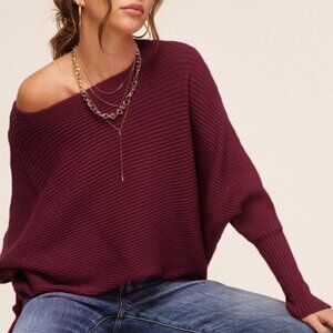 Burgundy Ribbed Sweater